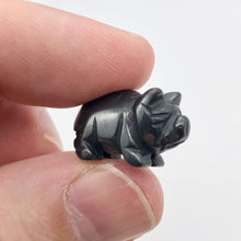 Load image into Gallery viewer, Oink 2 Carved Hematite Pig Beads | 21x13x9.5mm | Silvery Grey - PremiumBead Alternate Image 7
