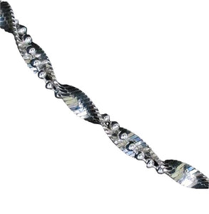 8" Silver Bead Herringbone Twist Chain Bracelet! 10027E