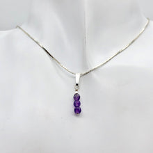 Load image into Gallery viewer, AAA Natural Faceted Amethyst Round 4mm beads Pendant | 1&quot; Long | Purple |
