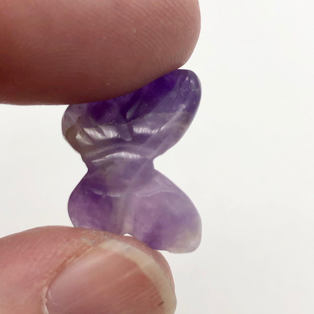 Fluttering Deep Amethyst Butterfly Figurine/Worry Stone | 21x18x7mm | Purple - PremiumBead Primary Image 1
