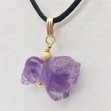 Load image into Gallery viewer, Amethyst Lion Pendant Necklace | Semi Precious Stone Jewelry | 14k Pendant - PremiumBead Alternate Image 2
