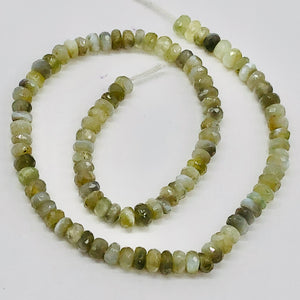 Alexandrite Cats Eye Faceted Rondell Bead Strand | 3 mm | Green | 200 Beads |