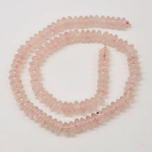 Rose Quartz 8" Strand Rondell | 8x4 mm | Pink |50 Beads |