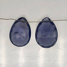 Load image into Gallery viewer, Pair 2.8cts Each Indigo Iolite Faceted Teardrop Beads | 11x8mm | 5.6tcw |

