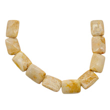 Load image into Gallery viewer, Coral Fossilized Half Strand Rectangular Beads|20x15x6 mm| Brown/White|10 Beads|
