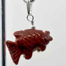 Load image into Gallery viewer, Jasper Koi Fish Pendant Necklace | Semi Precious Stone Jewelry|Silver Pendant - PremiumBead Alternate Image 3
