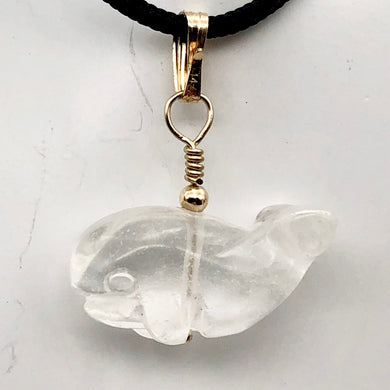 Clear Quartz Whale and 14K Gold Filled Pendant | 1