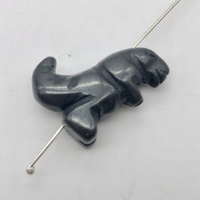 Load image into Gallery viewer, Hand Carved Hematite Tyrannosaurus Rex Figurine | 21x18x8mm | Sil ver - PremiumBead Alternate Image 11

