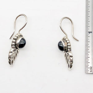 Spiraling Onyx Sterling Silver Earrings! | 1 1/2 Inch Long |