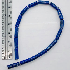 Lapis Lazuli Strand Tube | 9x4 mm | Blue/Silver | 50 Beads|