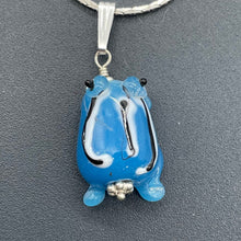 Load image into Gallery viewer, Lampwork Frog Sterling Silver Frog | 1&quot; Long | Sky Blue | 1 Pendant |
