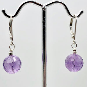 Faceted 10mm Amethyst 925 Sterling Silver Drop/Dangle Lever Back Earrings - PremiumBead Alternate Image 7