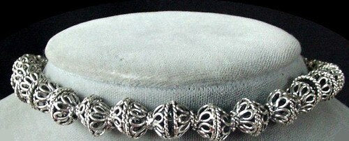 Wedding Bell 4 Filagree 9x5mm Silver Bead Caps 4016 - PremiumBead Primary Image 1