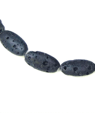 Load image into Gallery viewer, 3 Dawn of Creation Lava 25x12mm Oval Beads 8719 - PremiumBead Primary Image 1
