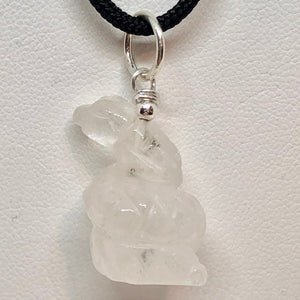 Carved Quartz Snake & Sterling Silver Pendant 509278QZS - PremiumBead Primary Image 1