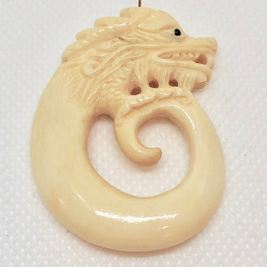 Hand Carved Dragon Bone Bead - 1 3/4 inches - 44 mm 10737 - PremiumBead Primary Image 1