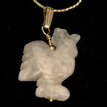 Load image into Gallery viewer, Rose Quartz Rooster Pendant Necklace
