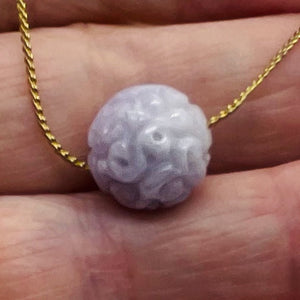 Jade AAA Carved Round Bead | 16mm | Lavender | 1 Bead |