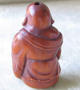 Sacred Hand Boxwood Blessing Buddha Ojime/Netsuke Bead | 29x15x15mm | Brown - PremiumBead Alternate Image 2