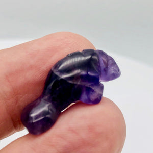 Grace Carved Amethyst Manatee Bead Figurine | 27x10x12mm | Purple - PremiumBead Alternate Image 2