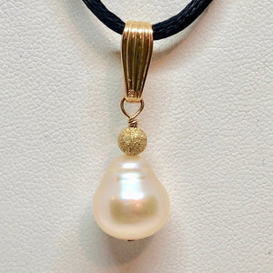 Tear-Drop Pearl & 14Kgf Pendant #5084F - PremiumBead Alternate Image 2