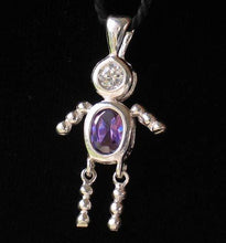 Load image into Gallery viewer, February! Crystal Kid Boy &amp; Silver Pendant 9924Bb - PremiumBead Primary Image 1
