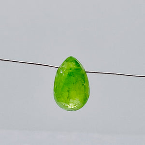 Garnet Grossular Flat Faceted Briolette Pendant Bead | 8x6x4mm(2.4ct) |Green | 1