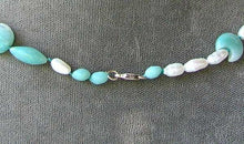 Load image into Gallery viewer, Cream Pearl and Amazonite Necklace Celebrating ~The Moon Goddess~ 6141 - PremiumBead Alternate Image 4
