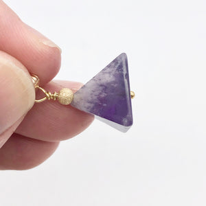 Amethyst Pyramid Pendant Necklace | Semi Precious Stone Jewelry | 14k Pendant - PremiumBead Alternate Image 9