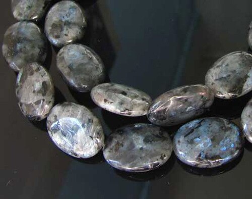 4 Beads of Speckled Grey Labradorite 20x15mm Oval Pendant Beads 9556 - PremiumBead Primary Image 1