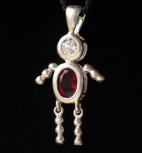 January! Crystal Kid Boy & Silver Pendant 9924Ab - PremiumBead Primary Image 1