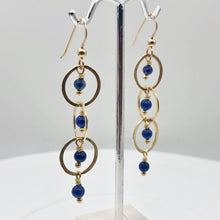 Load image into Gallery viewer, Sexy Natural Blue Sodalite and 14Kgf Earrings 308438D
