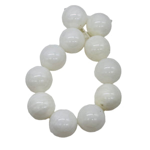 Onyx Half Strand of Large Round Beads | 17mm | White | 11 Beads |