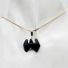Load image into Gallery viewer, Hematite Bat Pendant Necklace | Semi Precious Stone Jewelry | 14kgf Pendant |
