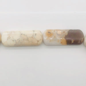 Conglomerate Jasper Rounded Rectangle Strand | 40X15X5 | Pastels/Brown | 10 Bead