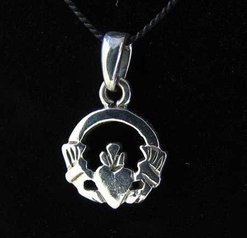Celtic 925 Sterling Silver Claddagh Traditional Charm Pendant 9967E - PremiumBead Primary Image 1