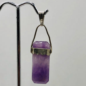 Amethyst and Garnet Sterling Silver Drop Pendant | 2" Long | Purple/Red |