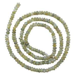 Alexandrite Cats Eye Faceted Rondell Bead Strand | 3 mm | Green | 200 Beads |