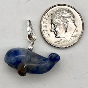 Sodalite Whale Pendant Necklace | Semi Precious Stone Jewelry | Silver Pendant - PremiumBead Alternate Image 7