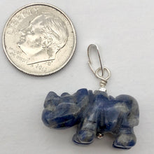 Load image into Gallery viewer, Sodalite Rhinoceros Pendant Necklace|Semi Precious Stone Jewelry|Silver Pendant - PremiumBead Alternate Image 7
