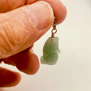 Howling Aventurine Wolf Solid Sterling Silver Pendant | 1.44" (Long) - PremiumBead Alternate Image 6