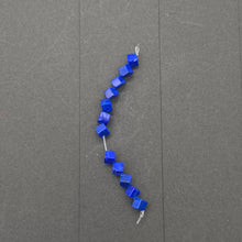 Load image into Gallery viewer, 12 Lapis Diagonal Drill 4x4x5mm Cube Beads 8883
