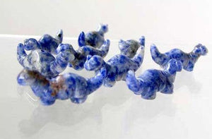 Dinosaur 2 Carved Sodalite Diplodocus Beads - PremiumBead Alternate Image 2