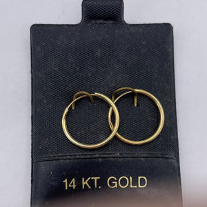 14K Gold Continuous Hoop Earrings | 1/2" Long | Gold | 1 Pair |