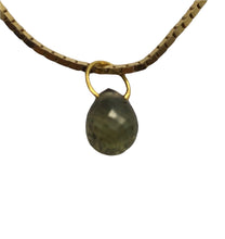 Load image into Gallery viewer, One Bead of 5.5x4mm Untreated Green Sapphire 18K Briolette Pendant 1.4cts 10119B
