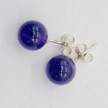 Load image into Gallery viewer, Amethyst 8mm Sterling Silver Stud Ball Earrings | 8mm | Purple | 1 Earrings
