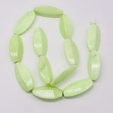 Load image into Gallery viewer, Chrysophrase 16&quot; Bead Strand Ridged Marquise | 30x15mm | Lemon Green| 13 Beads |
