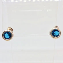 Load image into Gallery viewer, December 7mm Blue Zircon &amp; Sterling Silver Earrings 9780Lb - PremiumBead Alternate Image 4
