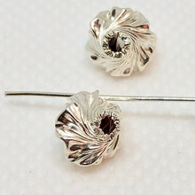 Load image into Gallery viewer, Designer 4 Silver Twisted Roundel 7.5mm Beads 7858 - PremiumBead Alternate Image 4

