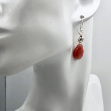 Load image into Gallery viewer, Botswana Sterling Silver Faceted Briolette Earrings | 1 1/2&quot; Long | Peach |
